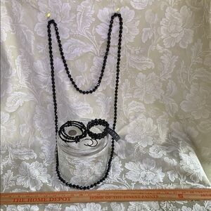 All 4 Pieces Yours - Black Beaded Jewelry Set